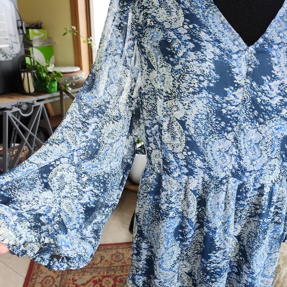 25251 Joie Parisian Paisley Tiered Dress Made in India - Picture 3 of 14